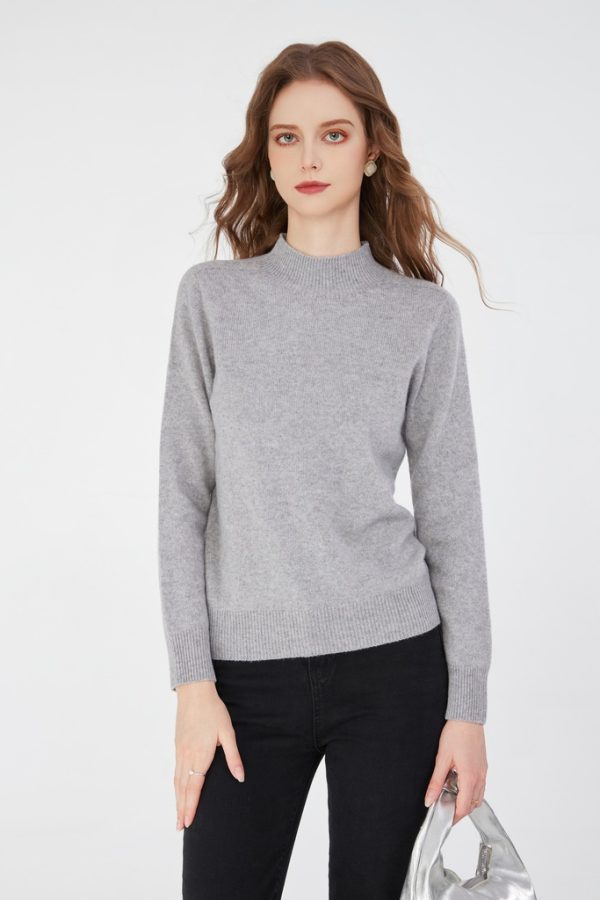 First-line Ready-made Seamless 100% Wool Autumn and Winter Half-high Collar Knitted Bottoming Shirt Knit Sweater - 图片 2