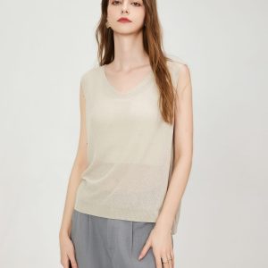 OEM High Quality Women's Trendy Ribbed Knitted Vest Top Fashionable Unisex Design for Daily Outfits