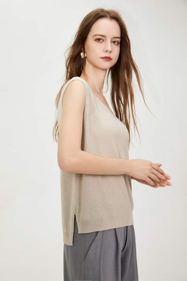 OEM High Quality Women's Trendy Ribbed Knitted Vest Top Fashionable Unisex Design for Daily Outfits - 图片 3