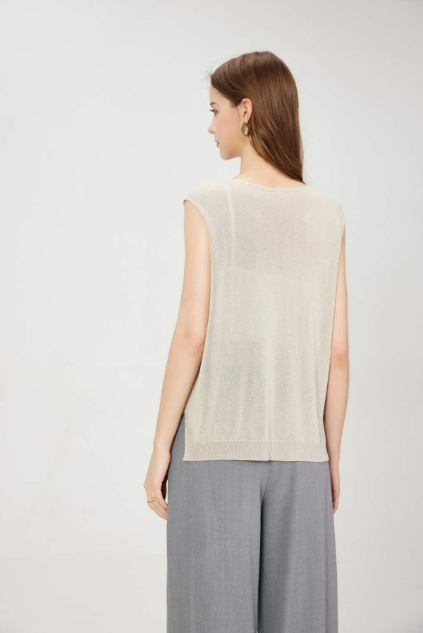 OEM High Quality Women's Trendy Ribbed Knitted Vest Top Fashionable Unisex Design for Daily Outfits - 图片 4