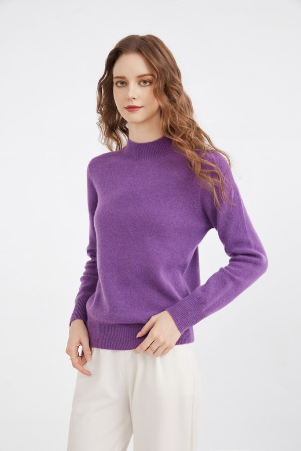 First-line Ready-made Seamless 100% Wool Autumn and Winter Half-high Collar Knitted Bottoming Shirt Knit Sweater - 图片 4