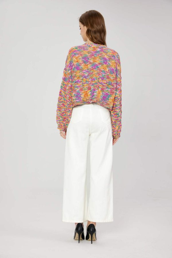 High-end Unprinted Women's Multi-color Knitted Cardigan Shawl Drop Shoulder Loose Long-sleeved Knit Jacket Coat - 图片 4