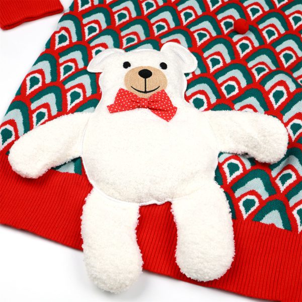 Ugly Christmas Sweater Wholesale Detachable Bear Pullover Festive Novelty Knitwear 3D Applique Jacquard Knitwear - 图片 3