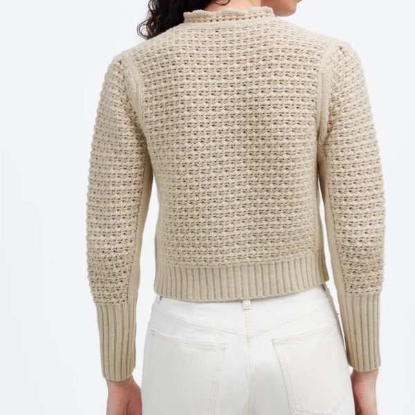 French Elegant Autumn and Winter New Women's Knit Cardigan with Long Sleeves Hollow Out Knit Texture Handmade Knit Top. - 图片 4