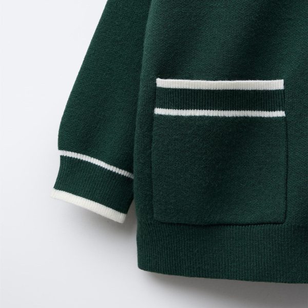 Custom 12 Gauge Varsity Cardigan Factory OEM Chenille Patch Cotton Blend Letterman Sweater - 图片 2