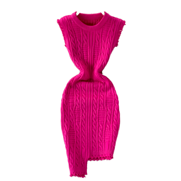 New Arrival Women's Casual Mini Bodycon Dress for Spring Fall Empire Sleeveless Knitted Sweater Dress Wholesale Fashion Spandex - 图片 2