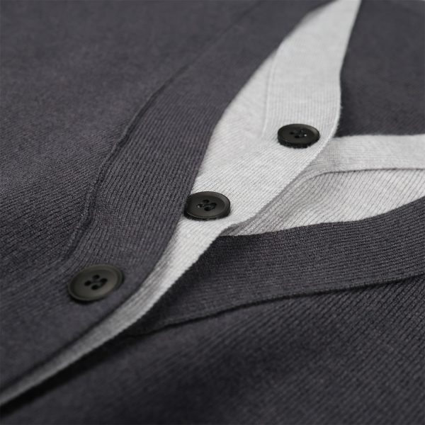 Custom Mock Layer Cardigan Factory Contrast Trim Knitwear Layered Look Cardigan 2 in 1 Sweater V Neck Smart Casual Knitwear - 图片 4
