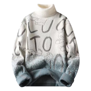 Autumn Winter Men Thick Jacquard Sweater Men's Mink Velvet Warmth Thickening Breathable Youth Fuzzy Sweater