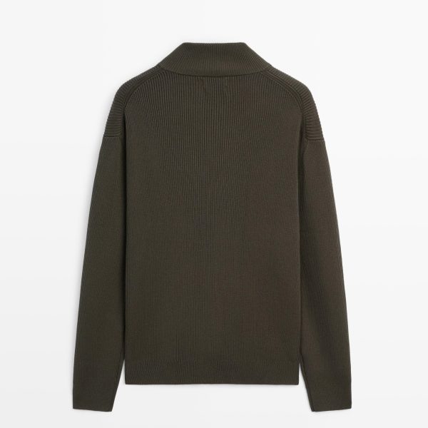 Retro Chic Stand Collar Zip-Up Knit Jacket French Style Relaxed Fit Loose Long Sleeve Knit Cardigan Minimalist Solid Color Mock - 图片 4