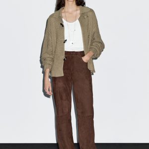Sophisticated Cropped Long Sleeve Cardigan Outerwear Minimalist Solid Lapel Tie Button Long Sleeve Cardigan Relaxed Casual Style