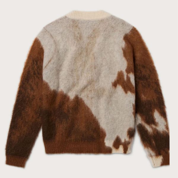 Custom Brushed Mohair Cardigan Factory OEM Intarsia Knitwear Manufacturer Wool Blend Sweater - 图片 3