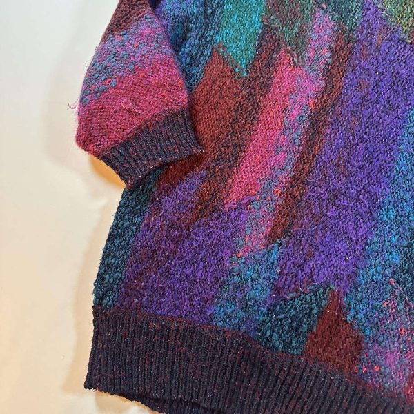 Wholesale Retro Multi-Color Blended Sweater - Abstract Pattern Patchwork Casual Knitwear Color Block Geometric Pattern Pullover - 图片 4