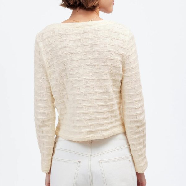 Minimalist Solid V Neck Single Breasted Long Sleeve Knit Cardigan Versatile and Slim Fit Cropped Knit Top for Office Wear - 图片 4