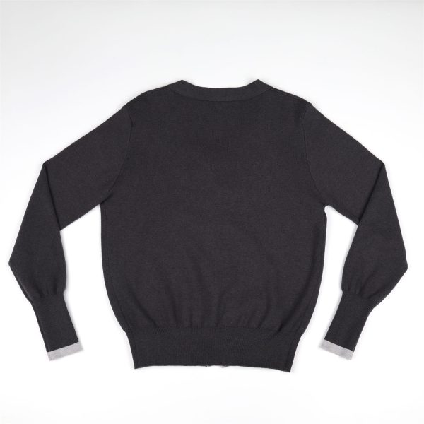Custom Mock Layer Cardigan Factory Contrast Trim Knitwear Layered Look Cardigan 2 in 1 Sweater V Neck Smart Casual Knitwear - 图片 2