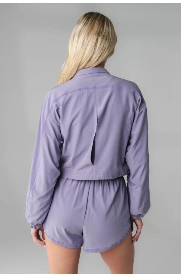 Women's Lightweight Breathable Sport Windbreaker Jacket Ladies Casual Athletic Running Cropped Zip-up Jacket Outerwear - 图片 3
