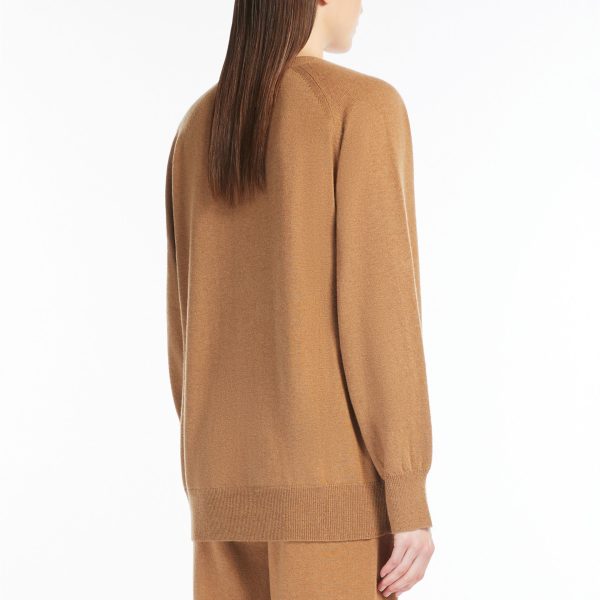Wholesale Custom Wool and Cashmere Blend Cardigan Women's V-Neck Luxury Knit Sweater - 图片 4