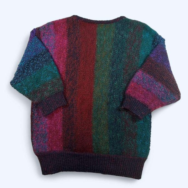 Wholesale Retro Multi-Color Blended Sweater - Abstract Pattern Patchwork Casual Knitwear Color Block Geometric Pattern Pullover - 图片 2