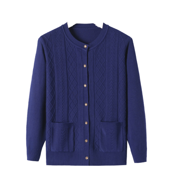 Women's Long Sleeved Cardigan Top Sweater Knitting Tie Pocket Top Button Decoration for Autumn Winter Summer - 图片 3
