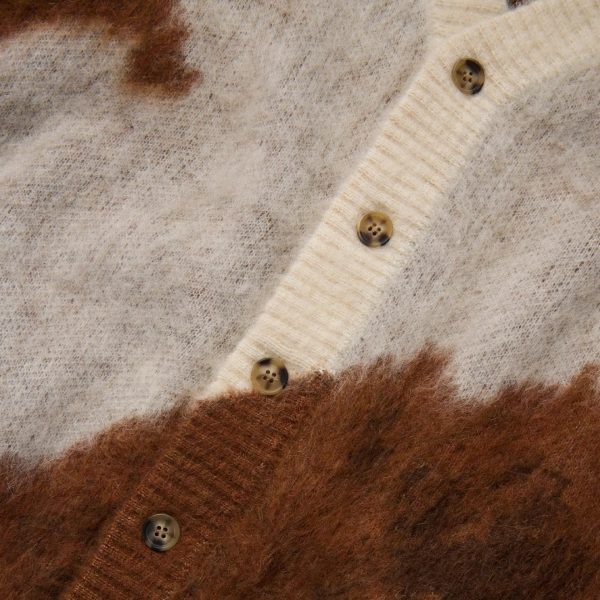 Custom Brushed Mohair Cardigan Factory OEM Intarsia Knitwear Manufacturer Wool Blend Sweater - 图片 2