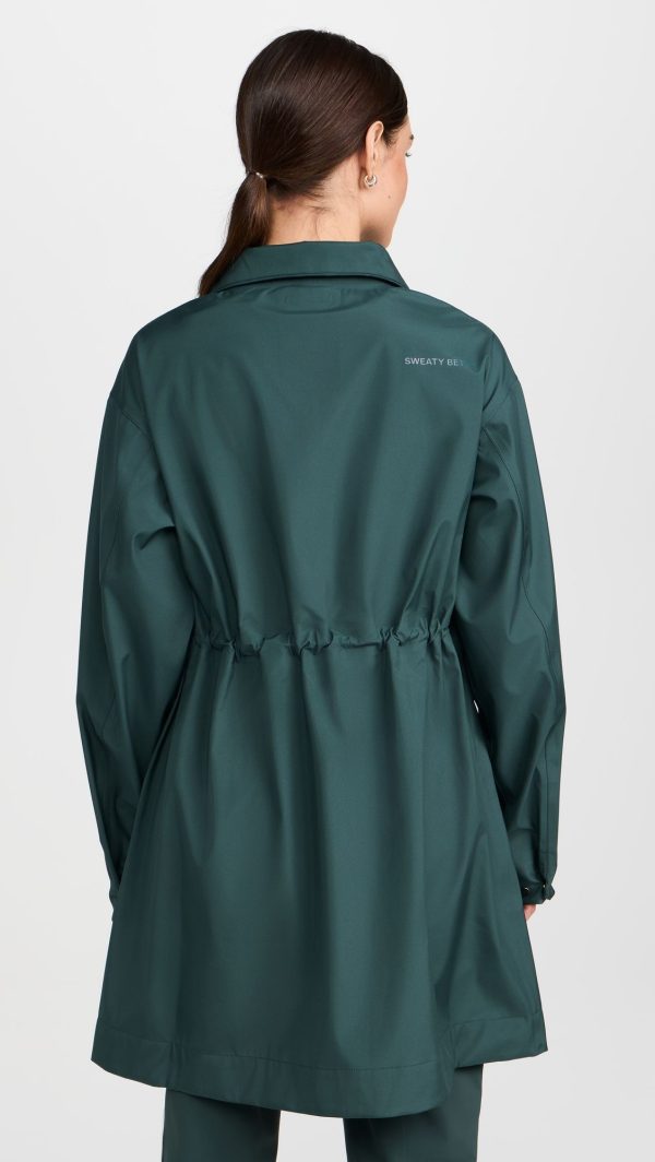 Casual Sport Style Women's Trench Coat a Simple Solid Color Essential for Outdoor Activities Dark Green Hooded Pocket Design - 图片 4
