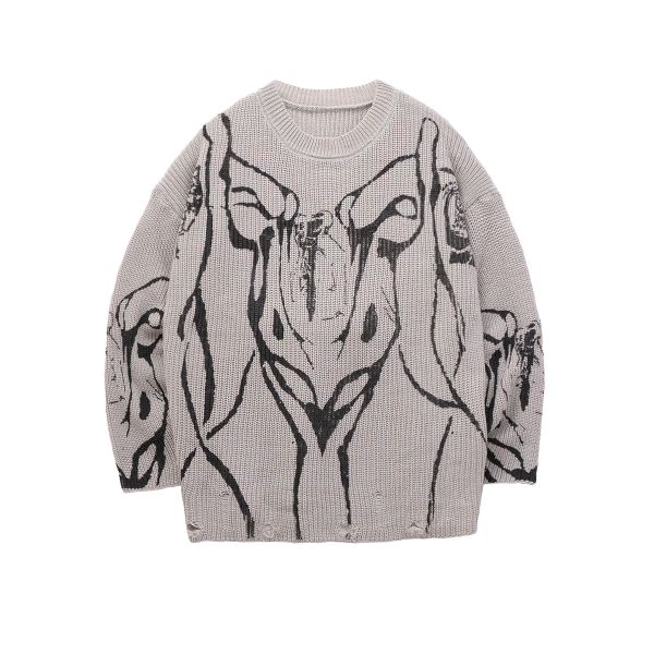 Custom Men's Clothing Fashionable Jacquard Winter Sweater Long Sleeve Knitwear Cotton Knitted Pullover - 图片 2