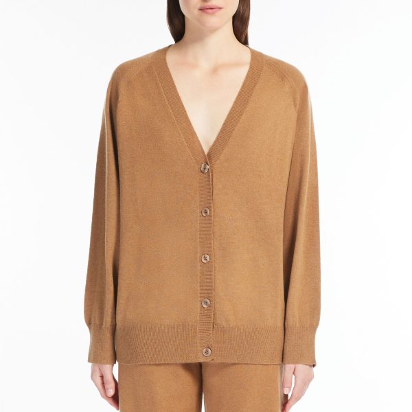 Wholesale Custom Wool and Cashmere Blend Cardigan Women's V-Neck Luxury Knit Sweater - 图片 2