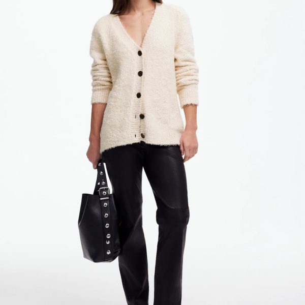OEM Service Solid Color Knit Outerwear Featuring Long Sleeve Knit Sweater Fuzzy Sweet Gentle Breathable Fashionable - 图片 2