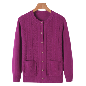 Women's Long Sleeved Cardigan Top Sweater Knitting Tie Pocket Top Button Decoration for Autumn Winter Summer