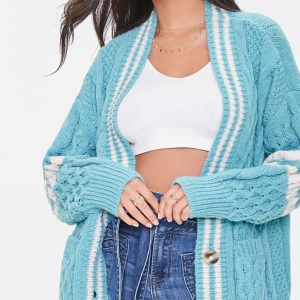 V Neck Long Knit Cardigan With Exquisite Mélange Texture Retro Style V Neck Long Sleeve Button Elegant Blended Chunky Yarn