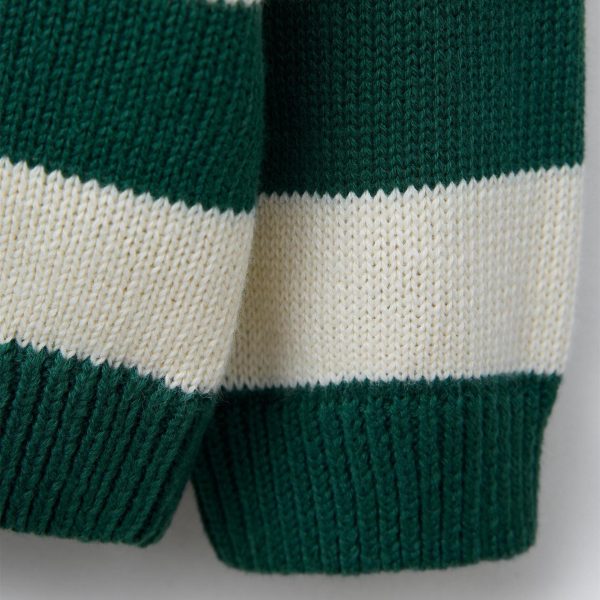 Custom Retro Striped Rugby Polo Knit Top Sweatshirt Manufacturer OEM Heavyweight Cotton Preppy Style Long Sleeve - 图片 4