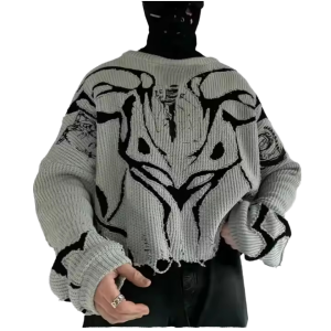 Custom Men's Clothing Fashionable Jacquard Winter Sweater Long Sleeve Knitwear Cotton Knitted Pullover