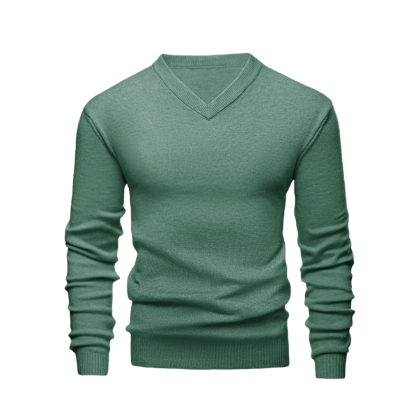 Autumn and Winter Men's Casual Pullover Sweater Solid Color Turtleneck Knit New Style - 图片 4