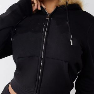 Customize Oversized Acid Wash Boxy Cropped Zip up Hoodie | Heavyweight Fleece Girls Fashion Hoodie Full-Zip High-Street