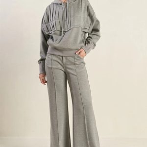 SImple Perfect Pullover Sweatershirts Hoodie for Woman Ladies Fashion Hoodie Design -sense Light Grey Hooded Personalized Wool