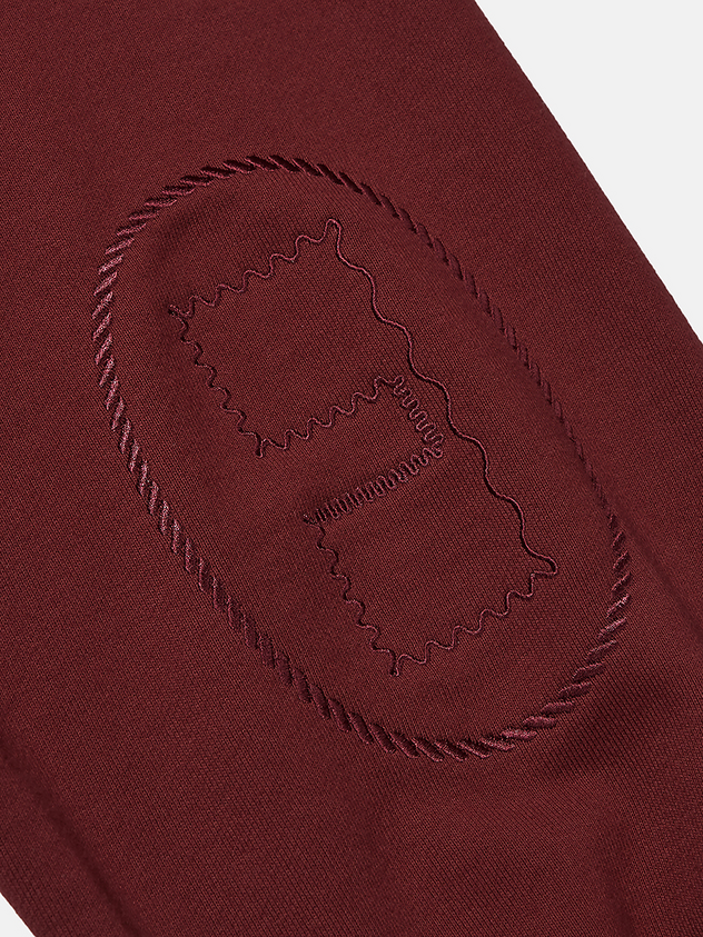 Trendy Wine -Red Hooded Sweatshirt Cross Star Patch Design Unique Casual Daily Top Haute - Couture - Style Hoodie High Quality - 图片 3