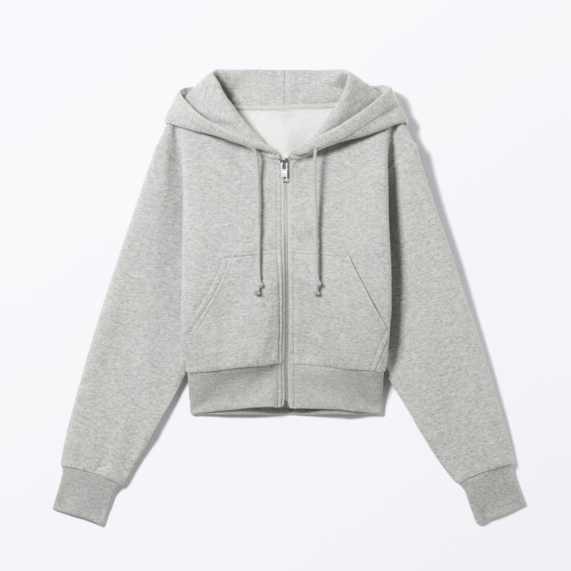 Customize Oversized Acid Wash Boxy Cropped Zip up Hoodie | Heavyweight Fleece Girls Fashion Hoodie Full-Zip High-Street - 图片 2