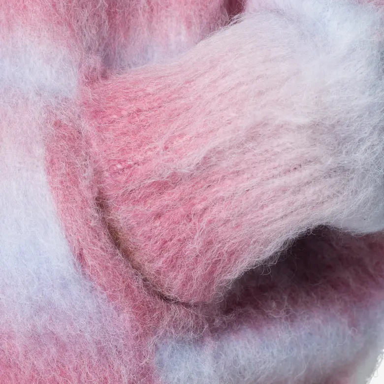 Stripe Knit Hoodie Brushed Fabric Soft and Cozy Fashion Sweater Oversized Fit Streetwear Style Multi-Color Stripe Hoodie - 图片 4