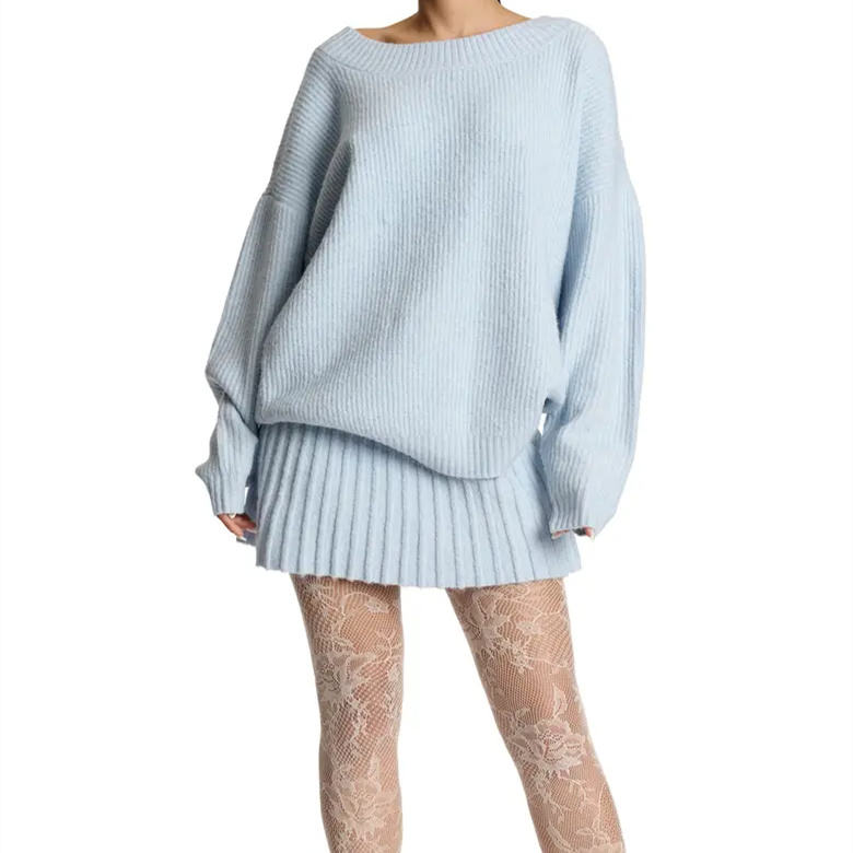 Customized Full Range Custom Knitted Sweaters OEM ODM Wholesale Crew Neck Sweater for Women Knit Sweater