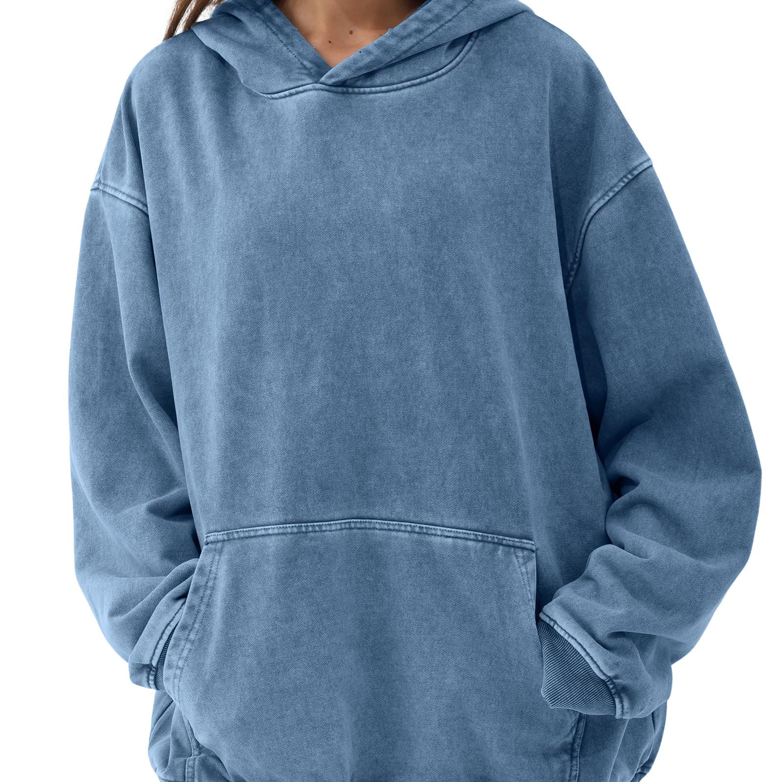 OEM SERVICE Solid Mens Acid Wash Hoodie Oversized Vintage Hoodies Heavyweight Distress Washed Sweatshirt High Quality Hoodie - 图片 3