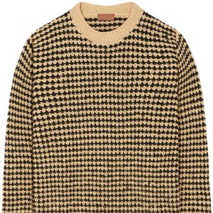 Custom Knit Sweater Jacquard Knit Vintage Resort Style Jacquard Knit Outerwear Knitted Sweater Man Mohair Crew Neck Pullover